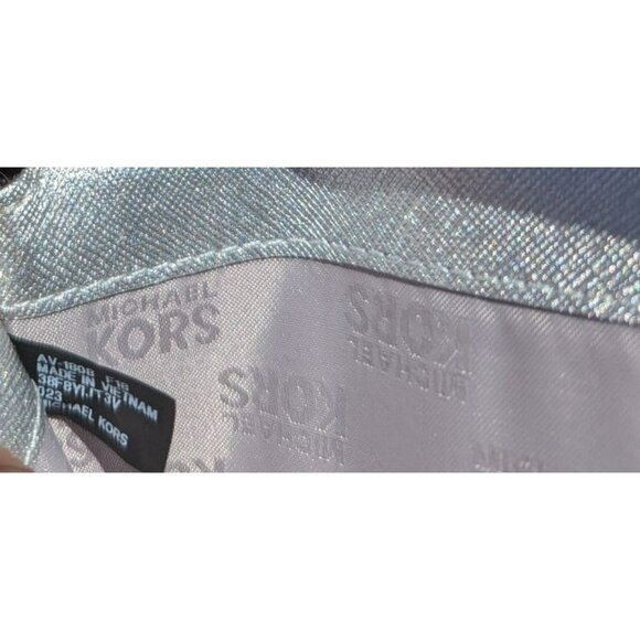 FINAL PRICE DROP Michael Kors Large Zip Around Wallet MK Signature Gray Silver - Picture 10 of 12